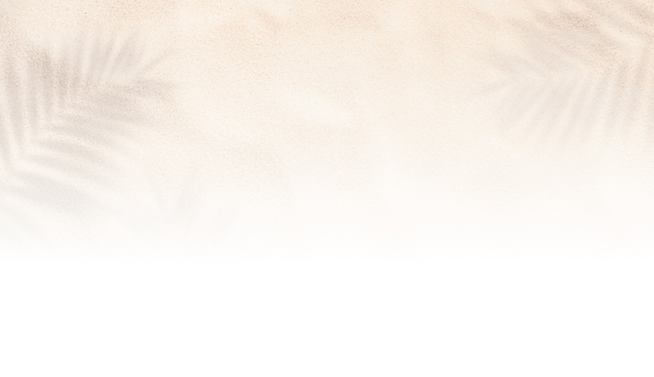 A sandy background with soft shadow impressions of palm leaves, creating a serene, tropical feel without any landmarks or people visible.